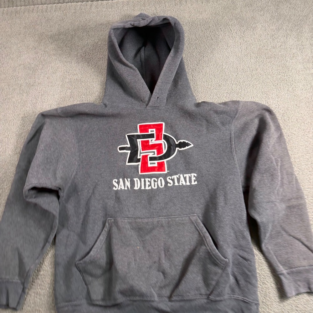 San Diego State University Aztecs Hoodie Gray SDSU Pullover Sweatshirt Medium